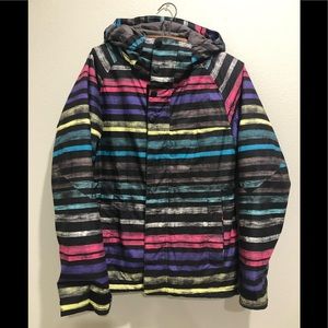 Burton Dryride Women's Multicolor Striped Long Sleeve Board Jacket Size Medium